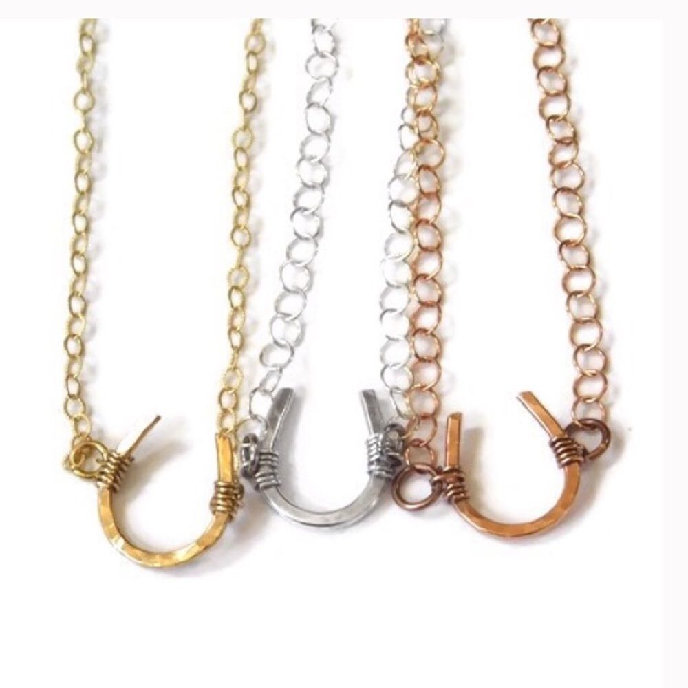 ✨ Rose GF/ 925 SS Horse Shoe Necklace✨